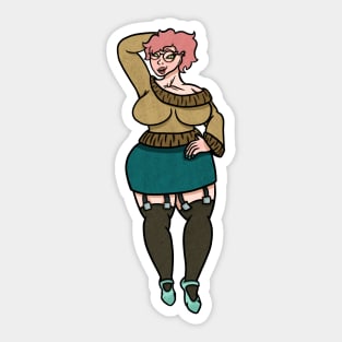 Beautiful pink haired chick Sticker